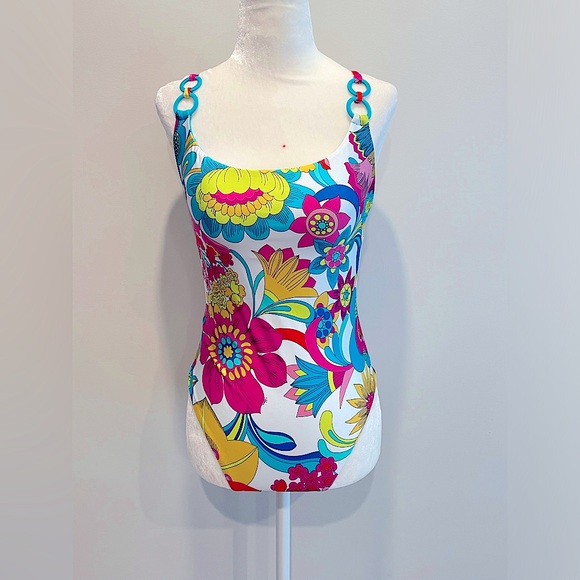 NWT Trina Turk Fontaine Twist Back Convertible One Piece Swimsuit - Picture 4 of 16